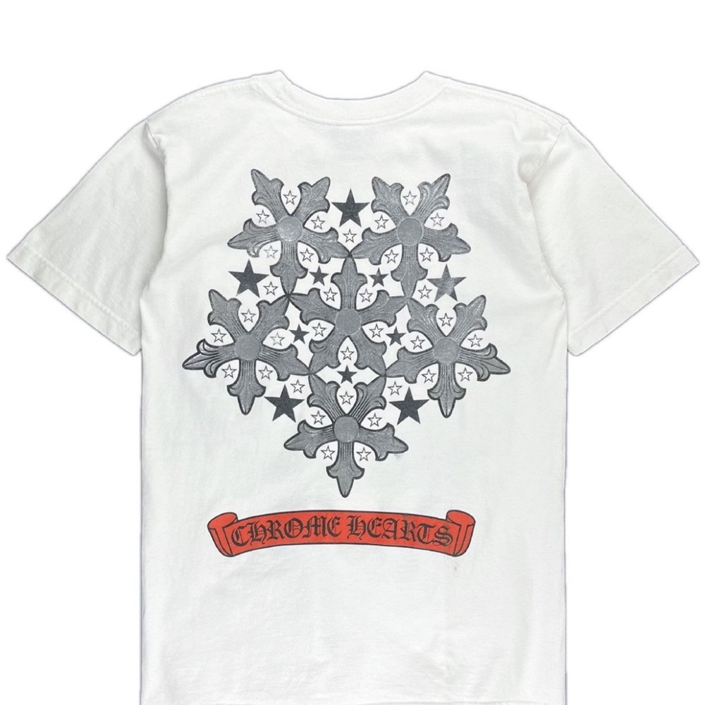 Chrome Hearts Silver Ninja Star Logo Pocket Tshirt